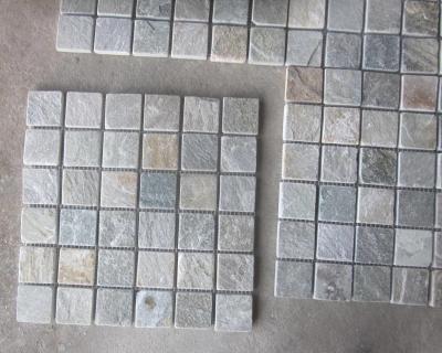 China Oyster Slate Stone Wall Mosaic Tile Natural Mosaic Pattern Floor Oyster Mosaic Parquet for sale