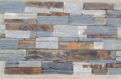 China Grey/black/rusty Slate Cemented Z Stone Cladding,Thick Natural Stacked Stone,Real Stone Panel for sale