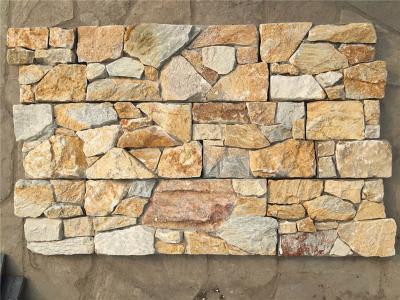 China Yellow Slate Cemented Stacked Stone,Slate Z Stone Cladding,Outdoor Wall Culture Stone Panel for sale