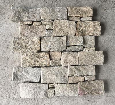 China Yellow Granite Z Stone Panel with Steel Wire Back,Natural Z Stacked Stone for Outdoor Wall Decor for sale