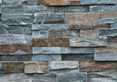 China Green Slate Stone Panel,Rough Face Slate Stacked Stone,Natural Z Stone Cladding,Wall Stone Veneer for sale