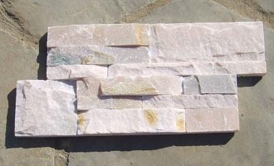 China Pink Quartzite S Cut Stone Cladding,Indoor S Clad Ledgestone,Outdoor S Clad Stone Wall Panel for sale