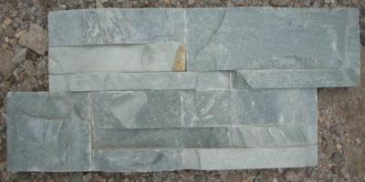 China Green Slate S Clad Stacked Stone,Indoor Split Face Slate Thin Stone Veneer,Outdoor 18x35 Stone Panel for sale