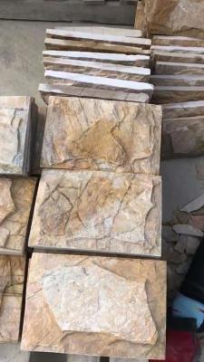 China New Yellow Slate Mushroom Stones,Pillar/Column Wall Stone,Exterior Stone Cladding,Landscaping Stone for sale