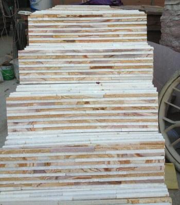 China White Quartzite Yellow Wooden Sandstone Mini Stacked Stone,Waterfall Shape Ledgestone,Thin Stone Veneer for sale