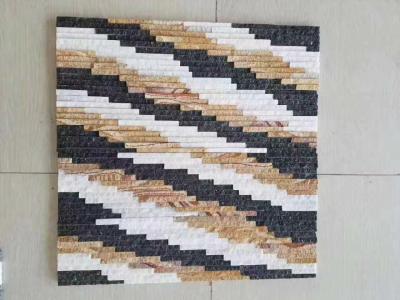 China White Black Quartzite Mixed Yellow Wooden Sandstone Mini Stacked Stone,Waterfall Shape Ledgestone,Stone Cladding for sale