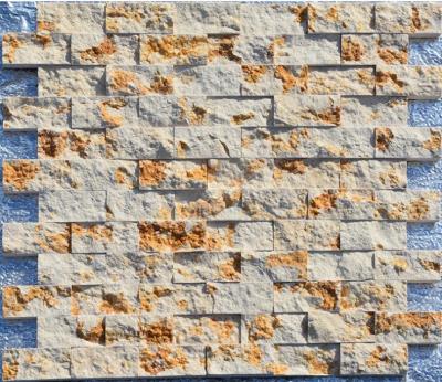 China Golden Yellow Marble Mosaic,Natural Marble Wall Mosaic,Marble Stone Mosaic,Yellow Mosaic Wall Tiles for sale