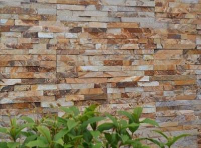 China Golden Yellow Slate Culture Stone,Fireplace Thin Stone Veneer,Outdoor Stacked Stone,Indoor Stone Panel,Ledgestone for sale