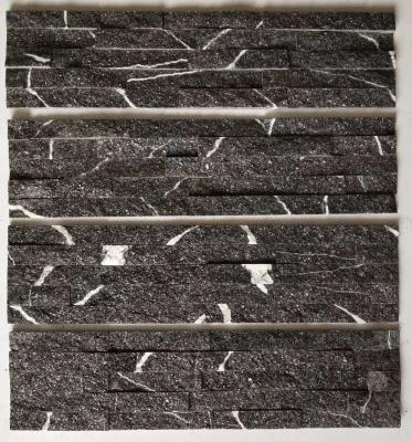 China Lightning Black Galaxy Stacked Stone,China Granite Stone Cladding,Black Galaxy Granite Stone Wall Panels,Culture Stone for sale