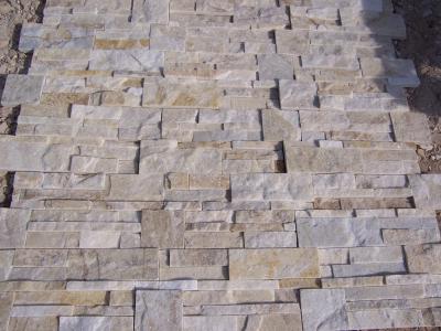 China Ivory White Quartzite Sclad Stacked Stone,Milk White Stone Panels,Cream White Culture Stone,Off-White Ledgestone for sale