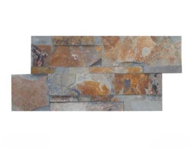 China China Multicolor Slate Sclad Stone Panels,Rusty Riven Slate Stacked Stone,Split Face Slate Stone Cladding,Stone Veneer for sale