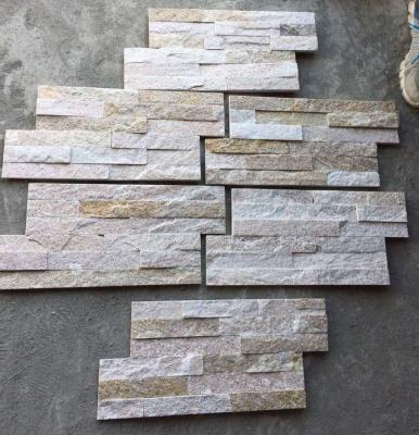 China Golden Wood Vein Quartzite Stone Panels,Sclad Stone Veneer,Quartzite Culture Stone,Natural Stone Cladding,Stacked Stone for sale