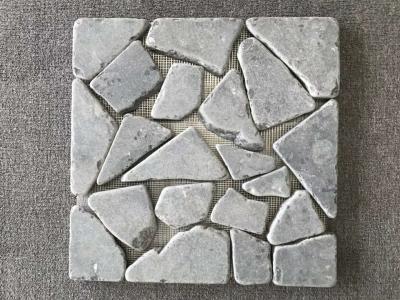 China Blue Limestone Gravels on Net,Meshed Flagstone,Grey Walkway,Flagstone Pavers,Wall Tiles for sale