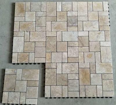 China Beige Travertine Mosaic,Stone Mosaic,Floor Mosaic Tiles,Mosaic Wall Tiles,Marble Mosaic for sale