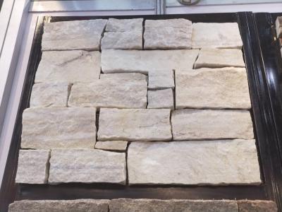 China White Quartzite Stone Veneer with Steel Wire Back,White Stone Ledger Wall Cladding for sale