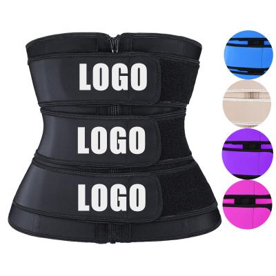 China NANBIN 3 Antibacterial Private Label Belts Custom Latex Logo With Zipper Waist Trainer for sale