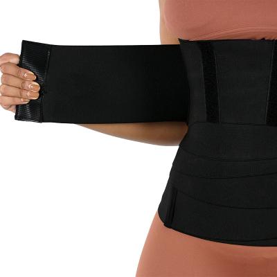 China NANBIN Waist Wrap Black Belt OEM ODM Antibacterial Fabric New Stretched Waist Trainer Bandage Tummy Wrap Waist Trainer for sale