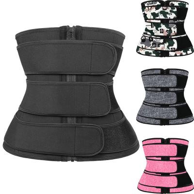 China NANBIN 3 Belt Antibacterial Neoprene Customized Waist Trainer Belt Custom Logo Waist Trainer for sale