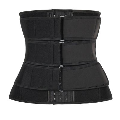 China NANBIN Antibacterial Neoprene 3 Strap Belt Removable Square Buckle And Pulley Waist Trainer for sale