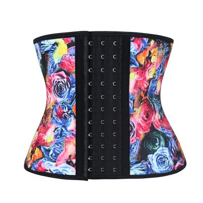 China NANBIN antibacterial 9 inch latex Rose Waist Trainer 9 steel bones for sale