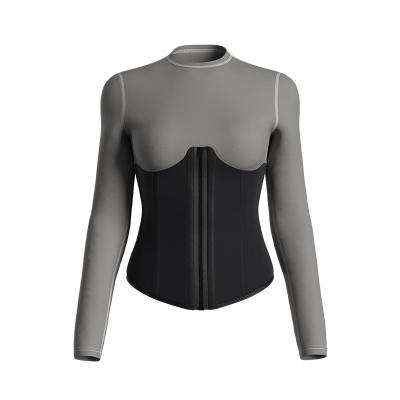 China Ropa Deportiva Steel Women's Shirt New Gym Wear Antibacterial Bone Tops Long Sleeve Waist Trainer Sports Wear Nanbin Design for sale