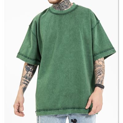 China anti-wrinkle oem manufacturers high fashion streetwear 270gsm custom heavy short sleeve mens washed vintage plain t-shirt for sale