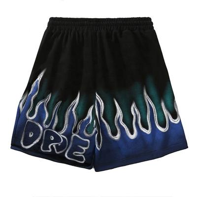 China Anti-Wrinkle Mens Shorts Pants Summer Custom Airbrush Flame Printed Shorts for sale