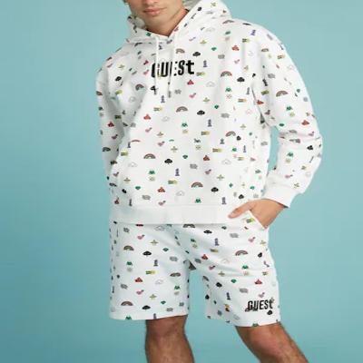 China Wholesale Custom Printed Cotton 100% Men's Breathable Embroidery Hoodie And Sweatpants Set for sale