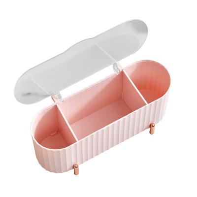 China Fashion Customized Cosmetic Skin-Friendly Safety Toolbox Material Cosmetics Organizing Box Cotton Swab Storage Box for sale