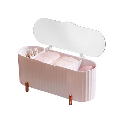 China Fashion Cosmetic Cotton Pads Beauty Egg Makeup Tools Storage Organizer Makeup Vanity Box Cosmetic Cotton for sale