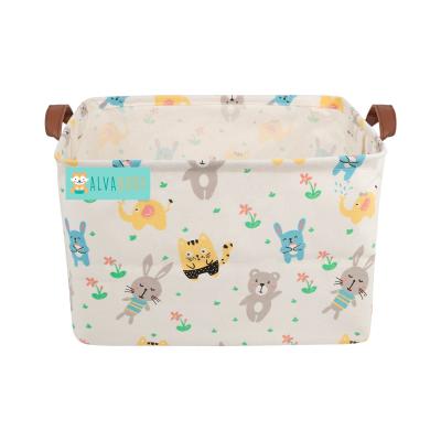 China ALVABABY Polyester Baby Product Storage Baskets Animals Print Folding Storage Basket For Mom And Baby for sale