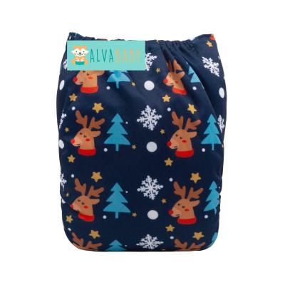 China ALVABABY Printed Reusable Modern Cloth Diapers China Christmas Diaper Cloth Pocket Cloth Diapers for sale