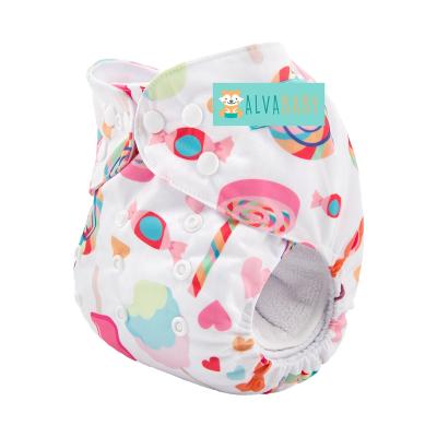 China ALVABABY China Baby Products Cloth Diapers Printed Soft Printed Reusable Baby Diapers With Inserts for sale