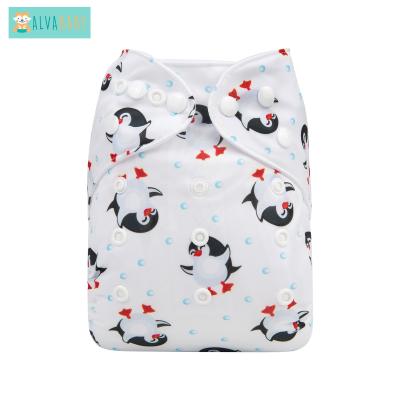 China ALVABABY Printed Washable Animal Printed Modern Diaper Cloth Diapers Pocket Washable Diapers for sale