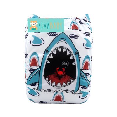 China ALVABABY Eco-Friendly Baby Diaper Printed Reusable Modern Cloth Diaper With Diaper Insert for sale