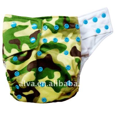 China Alva Cloth Nappy printed with double gussets, modern cloth diaper for sale