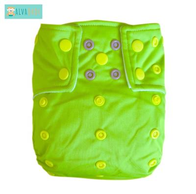 China ALVABABY Green AI2 Pocket Diapers Eco Friendly Baby Cloth Printed Modern Diaper for sale