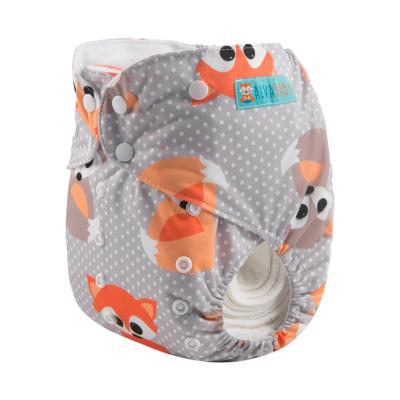 China ALVABABY Printed Large Size Printed Alva Cloth Diaper Reusable Nappies Diaper for sale