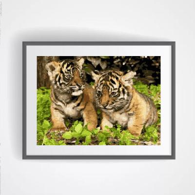 China New Description of Classical/Postmodern DIY Animal Decorative Painting, Tiger, Lion, Elephant Digital Oil Painting Art for sale