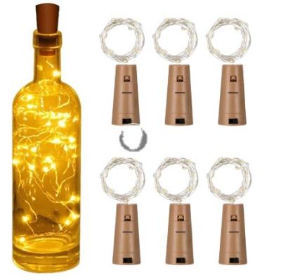 China 20pcs Decoration Wine Bottle Light with Cork LED String Lights Battery Garland Christmas Party Wedding Bar Decoration for sale