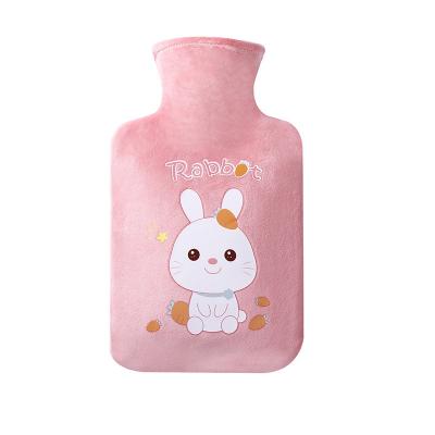 China Each Plush 500/1000/2000ml Winter Warmer Pure Natural Rubber Warmer Water Bottles Gray Cover Back Neck Waist Comfortable Hand Bed for sale