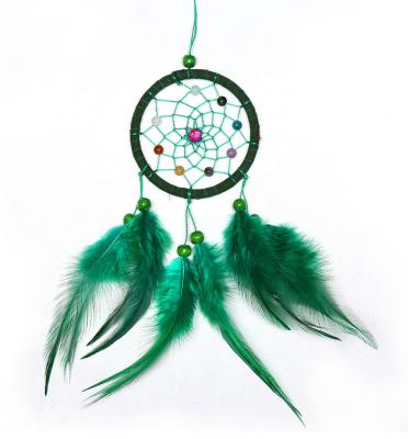 China 30cm Traditional Handmade Indian Style Dreamcatcher Pendant For Home Decoration Dreamcatchers Wall Hanging Bead Feathers Wind Chimes for sale