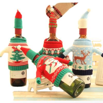 China Innovative Christmas Decorations for the New Year Santa Claus Wine Bottle Cover Snowman Christmas Home Decor Holders Gift Stocking Navidad for sale