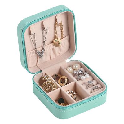 China Europe Jewelry Organizer Display Travel Jewelry Case Boxes Leather Organizer Earring Holder Portable Travel Jewelry Box Storage for sale