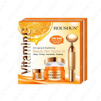 China Vitamin C Skin Care Box Eye Cream + Face Cream Facial Cleanser RS-30422/RS-30423 for sale