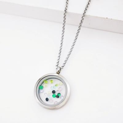 China Amazon CLASSIC Hot Selling Stainless Steel Clear Openable Glass Pendant Necklace Unscrewable for sale