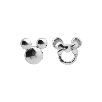 China Cute Minimalist Earrings Sterling Silver 925 Tiny Mickey Mouse Earrings Waterproof Stud Baby Earrings for sale