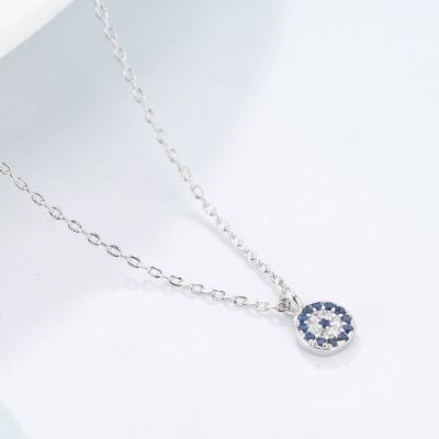 China Korean Cute Gold Rose Gold Silvery Hiphop 925 Sterling Silver Drop Shipping Crystal Eye Necklace Women for sale