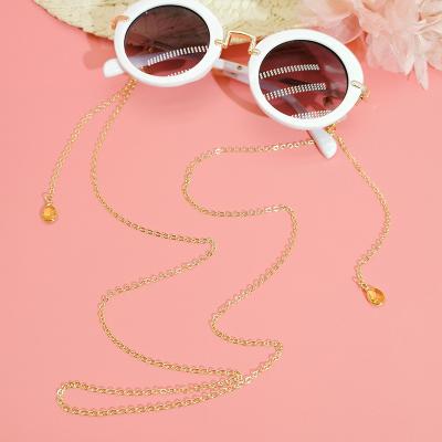 China Real Crystal Tassel Sunglasses Chain Ins Crystal Tassel Sunglasses Chain 18K real gold plated sunglasses strap 18ct gold masking bracket for sale