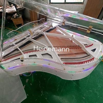 China Crystal Grand Piano With White Mechanical Finger Lucite And Semi Transparent Concert Manufacturer Acrylic Rim for sale